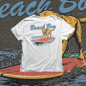 funny surfing dog png golden retriever on surfboard with ocean waves summer design