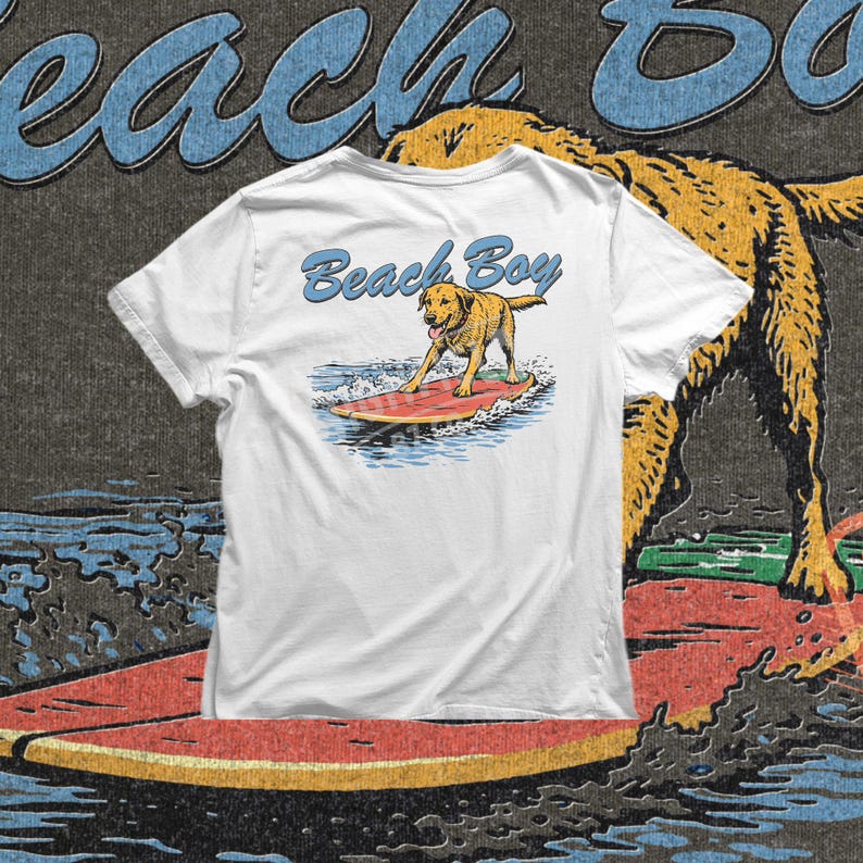 funny surfing dog png golden retriever on surfboard with ocean waves summer design