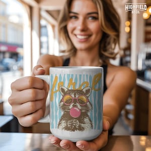 preppy raccoon illustration for women and teens summer aesthetic outfits