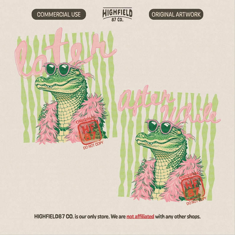 later gator png funny alligator wearing sunglasses and pink feather boa trendy girly shirt design summer digital download