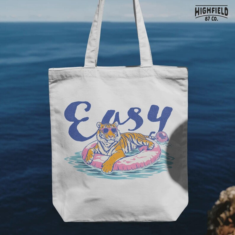 cool tiger png relaxing on pool float summer beach vibes animal tshirt design sublimation file