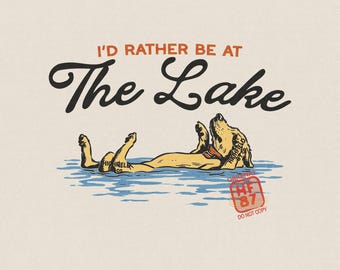 Lake Dog PNG, I’d Rather Be At The Lake Shirt Design, Funny Floating Dog Graphic for Summer Vacation, Dog Lover Sublimation File
