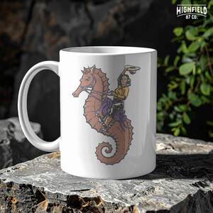 ocean inspired western design with cowgirl and seahorse combination