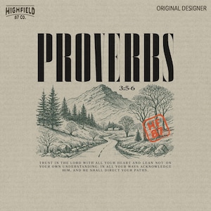 Proverbs 3:5-6 PNG, Christian Bible Verse, Mountain Road (Digital Download)