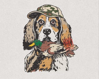 Hunting Dog PNG, Duck Retriever With Mallard Bird Dog Shirt Design, Waterfowl Hunter Gift Digital Download File