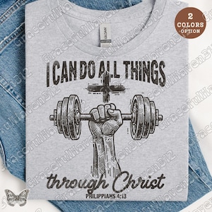 I Can Do All Things PNG, Christian Workout PNG, Vintage Men&#39;s Bible Shirt PNG, Retro Christian Sublimation, Christian Dad Png Design for men