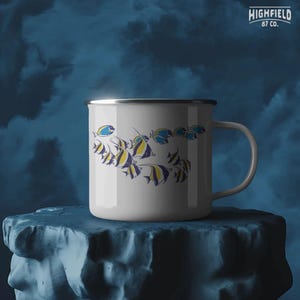 reef fish png with multiple fish in blue and yellow tones, coastal summer design for shirts