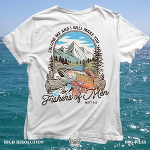 Vissers van mannen, png PNGEgg | Christelijke visafbeelding | Mattheüs 4:19 Bijbelverskunst | Op geloof gebaseerd buitenontwerp | Vintage bijbelshirt voor heren, png