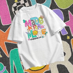 Back to school PNG showing a Christian positive quote with colorful doodle letters, stars, and playful classroom style.