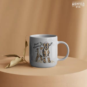 Funny animal PNG with a charming baby goat and pun lettering, ideal for farm life apparel, goat lover shirts, and humorous digital design use.