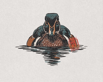 Wood Duck PNG, Duck Hunting Shirt Design, Waterfowl Bird On Water Duck Season Digital Download File for Duck Hunters Men Women