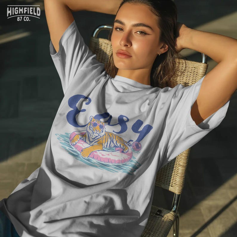 tiger float png funny summer animal relaxing in water with sunglasses tshirt design sublimation file