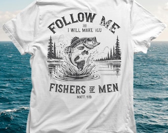 Fishers of Men PNG, Retro Christian Sublimation, Vintage Men&#39;s Bible Shirt PNG, Minimal Christian Dad SVG, western faith png, Christian png