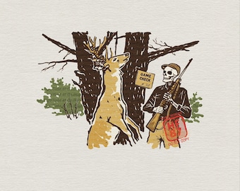 Deer Hunting PNG, Buck And Skeleton Hunter Game Check Shirt Design, Whitetail Hunter Gift, Outdoor Digital Download File for Men