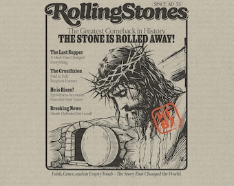 He Is Risen PNG | Rolling Stones Easter Sublimation (Digital Download)