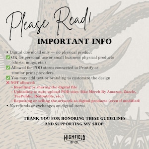 Pu&ograve; includere: Un foglio informativo per il download digitale con il testo "Please Read! IMPORTANT INFO." Descrive le linee guida per l'utilizzo, consentendo l'uso personale e per piccole imprese, limitando la rivendita o la condivisione del file digitale.