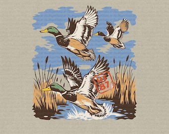 Flying Mallard Duck PNG | Waterfowl Hunting Clipart (Digital Download)