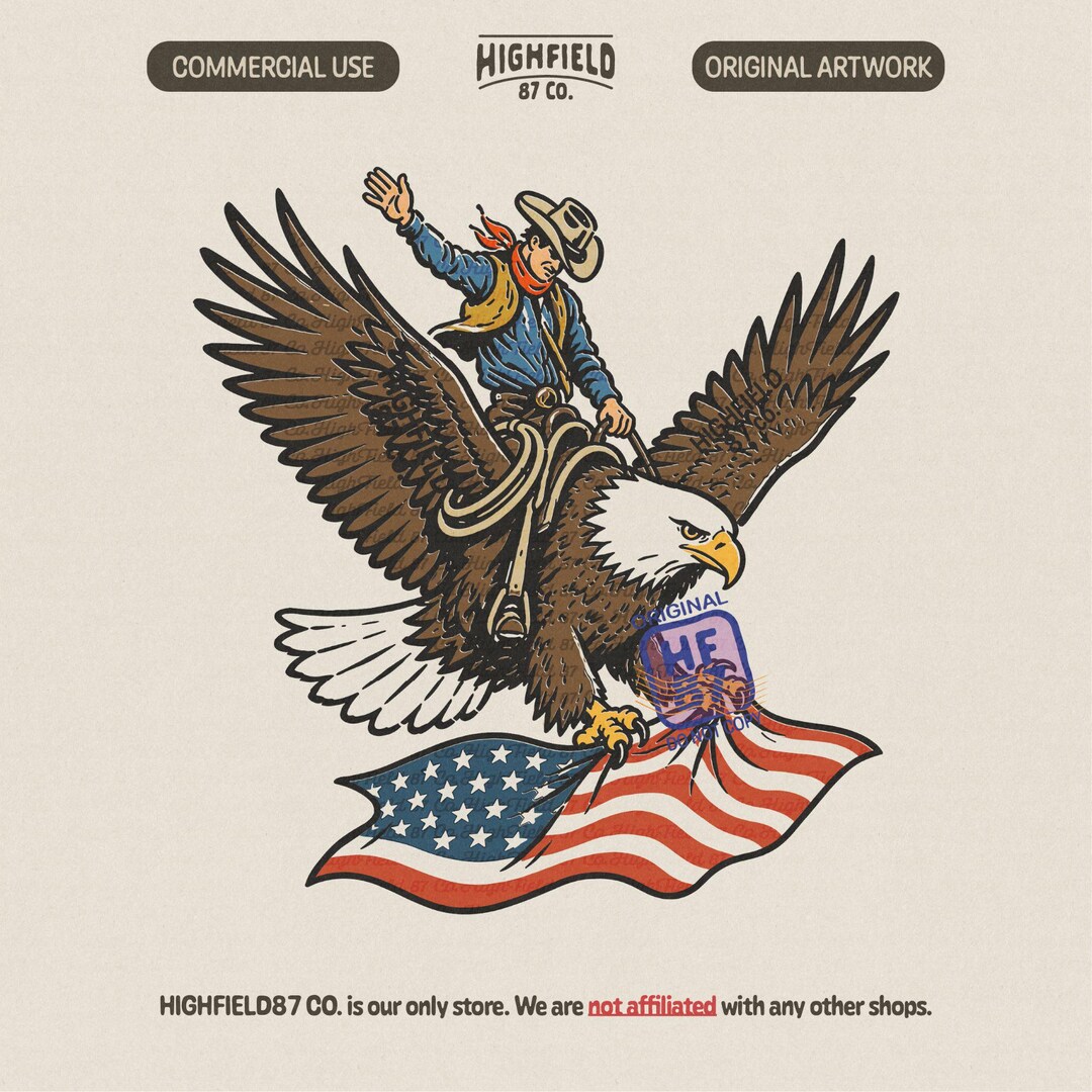 Patriotic Cowboy PNG : Eagle Rider American Flag, Western 4th of July ...