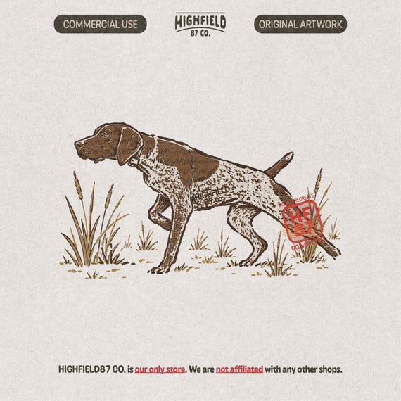 German Shorthaired Pointer PNG, Pointing Bird Dog Hunting Shirt Design, Upland Hunter Digital Download for Dog Lovers Gift