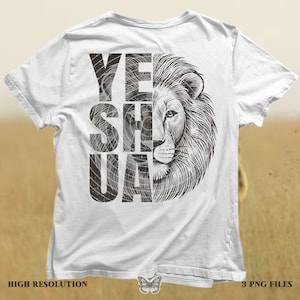 Lion Yeshua PNG Design, Instant Download, Christian for men, Sublimation, Yeshua Png, Black King, Faith PNG Jesus Christ Png Religious Png