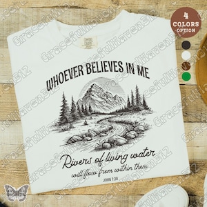 Retro Men&#39;s Bible Shirt PNG, Rivers of Living Water Hoodie Design png, Fishers of Men Sublimation, Vintage Christian Dad png, Christian png