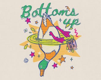 Bottoms Up Duck PNG, Preppy Summer Duck Design, Cute Lake Girl Graphic, Colorful Beach Vibe Shirt Digital Download