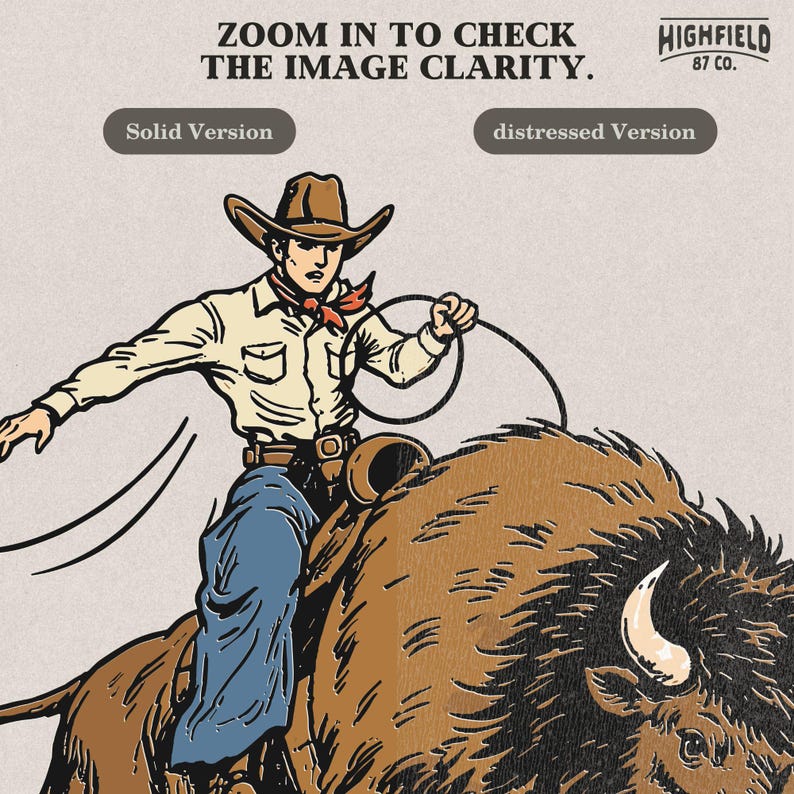 Cowboy Riding Bison PNG: Vintage Western Rider on Buffalo Graphic for ...