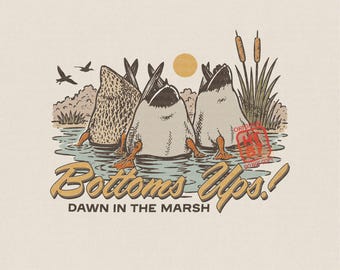 Bottoms Up Duck PNG: Funny Mallard Ducks Marsh Shirt, Preppy Summer Lake Life Waterfowl Duck Hunter Gift Digital Download File