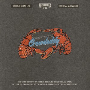 Louisiana crawfish boil design featuring two bright red crawfish and playful typography, printable PNG for shirt making.