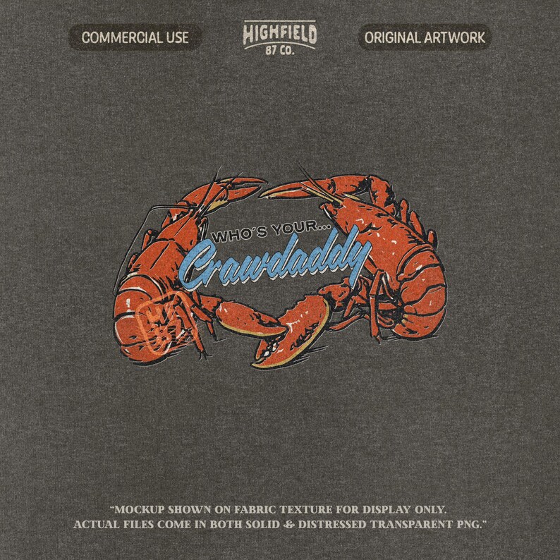 Louisiana crawfish boil design featuring two bright red crawfish and playful typography, printable PNG for shirt making.