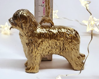 1 Briard Hund Weihnachtsdeko Figur, Christbaumschmuck