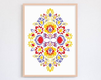 Arte de Polonia, Arte popular polaco, Folclore polaco, Hecho en Polonia, Wycinanki, Arte rústico, Diseños florales, Descarga digital, Arte imprimible