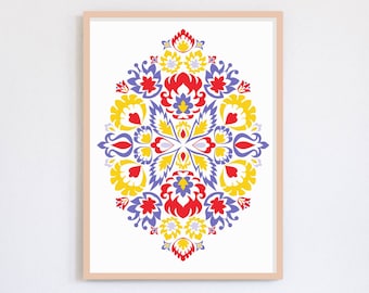 Arte popular polaco, Wycinanki, obras de arte florales, descarga digital
