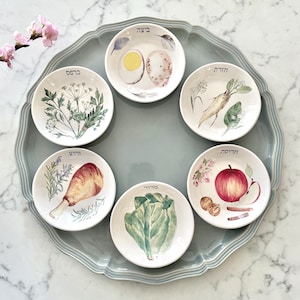 Handmade ceramic Seder plate illustrations | Passover plates | Serving platter | Wedding gift | Pesach | Judaica.