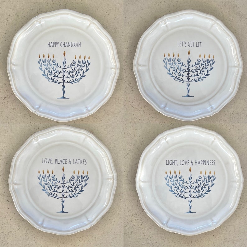 Hanukkah ceramic plate