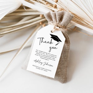 Graduation Favor Tags, Abschluss Dankeschön Tags, bearbeitbare Dankeschön Tags für einen Abschluss, GRT04