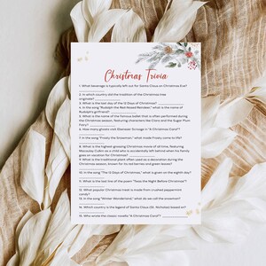 Printable Christmas Trivia for Family Game Night, Games for Christmas, Holidays Games, Christmas Quiz, Instant Download