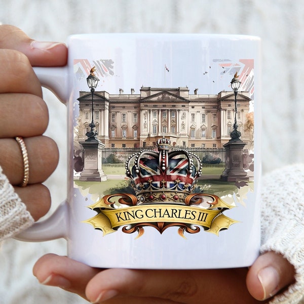 King Charles III Coronation Day Mug, Buckingham Palace Coronation Keepsake, Coronation Souvenirs, British Royal Memorabilia, Coronation Gift
