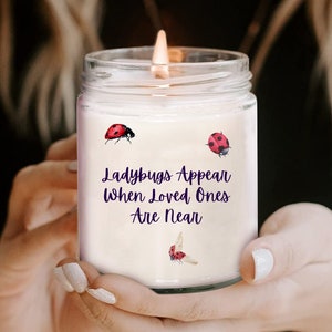 Ladybugs Appear Sympathy Candle, Sympathy Gift Loss Of Father, Sympathy Gift Loss Of Mother, Sympathy Gift Loss Of Husband, Dog Loss Gifts