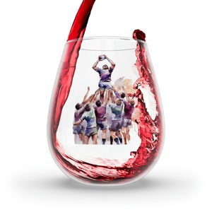 Rugby Wine Glass, Rugby, Rugby Keepsake, Mens Rugby, Rugby Son Birthday, Rugby Dad Anniversary, Rugby Coach Gift, Rugby Souvenir, Rugby Mom