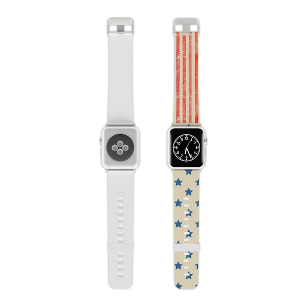 Stars And Stripes Watch Band for Apple Watch, Election 2024, Patriotic Gifts, Americana Watch Strap, US Flag Apple Strap, Vintage Style