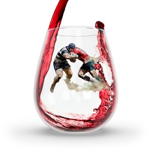Rugby Keepsake, Mens Rugby, Rugby Son Birthday, Rugby Dad Anniversary, Rugby Coach Gift, Rugby Souvenir, Rugby Stemless Wine Glass, Rugby