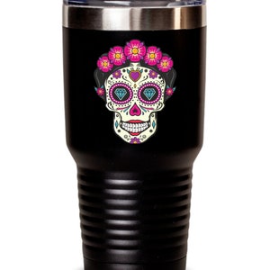 Day Of The Dead Coffee Tumbler For Her, Dia De Los Muertos Polar Camel, Mexican Skull Gift, Secret Santa Gifts, Mexican Artwork Christmas