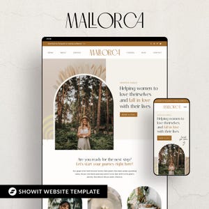 Showit Template for Coaches, Showit website template, Elegant Showit Template, Boho Showit Template, Boho Website Template