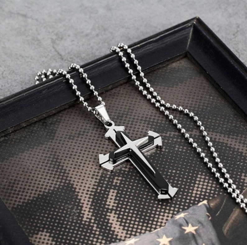Christian Cross Pendant Necklace Etsy