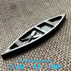 Canoe - Laser Cut Digital File SVG Glowforge Engraved
