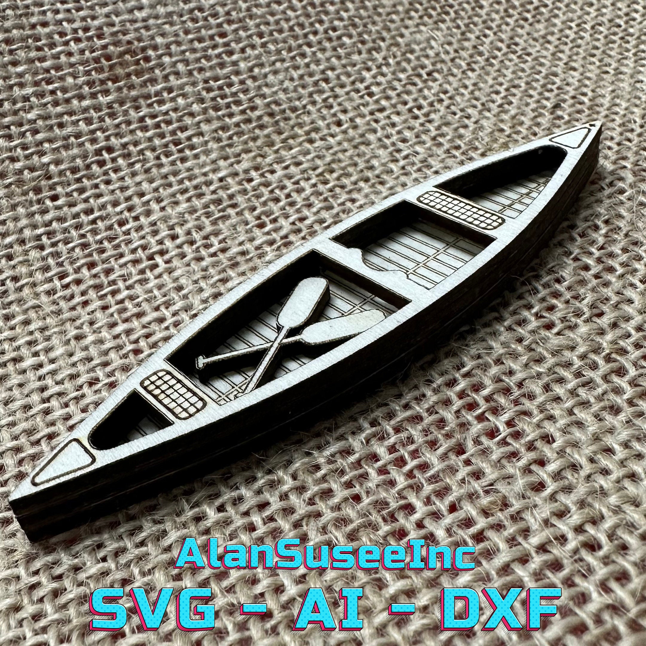 Canoe - Laser Cut Digital File SVG Glowforge Engraved