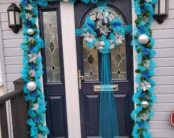 Door Garland & Wreath with lights