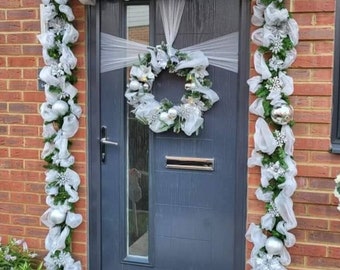 Door Garland & Wreath with lights