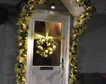 Door Garland & Wreath with lights